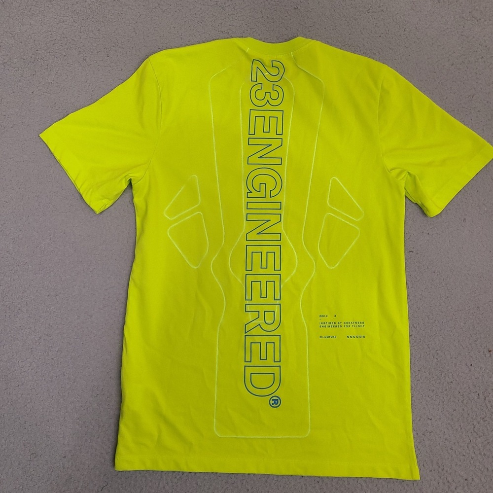 Air Jordan 23 Engineered‎ Shirt Mens Small Flourescent Hi Viz Jumpman Flight